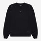 Black sweatshirt with a small logo on a light gray background
