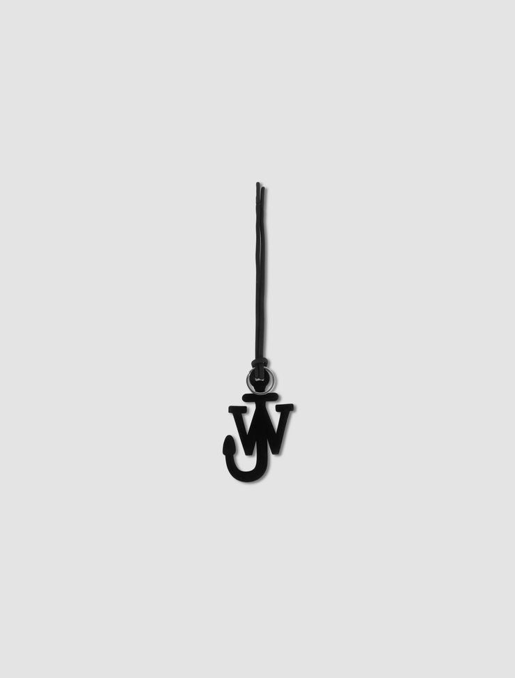 Black letter 'W' pendant on a white background