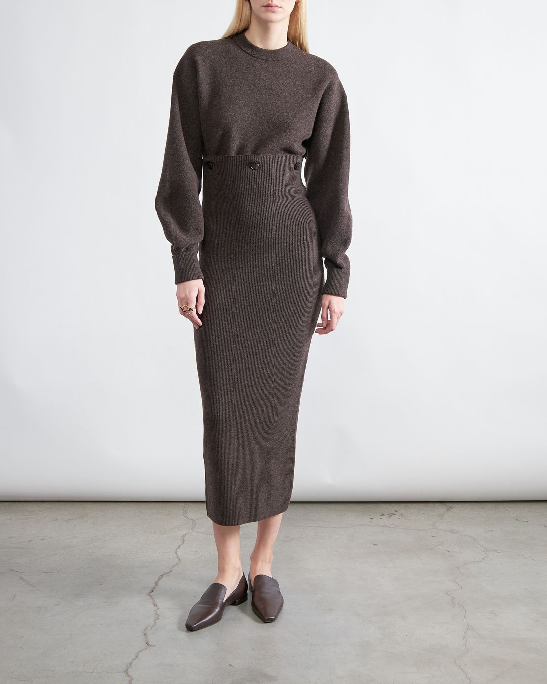 Nanushka Zothy Ribbed-Knit Midi Dress