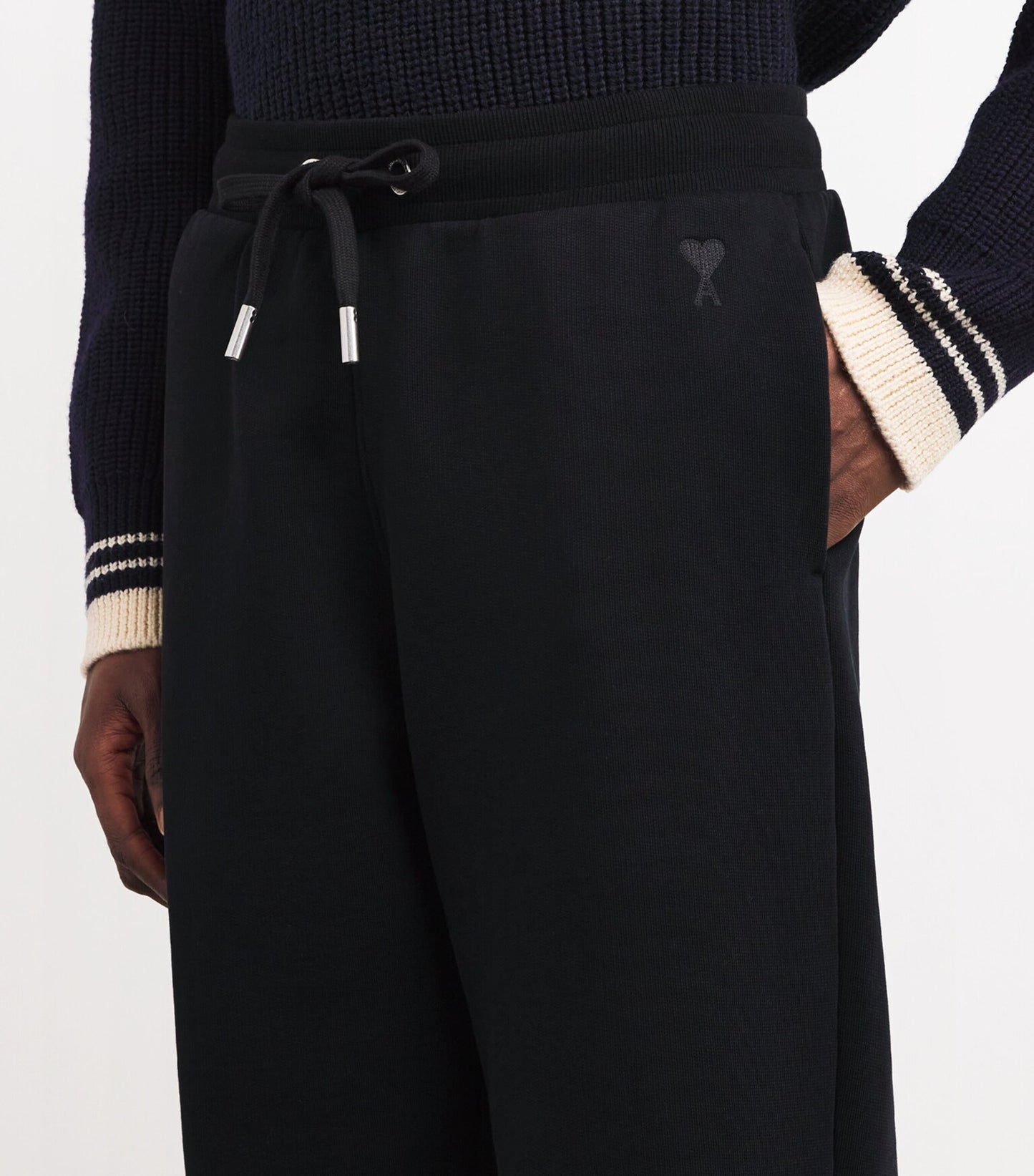 Black sweatpants on a white background