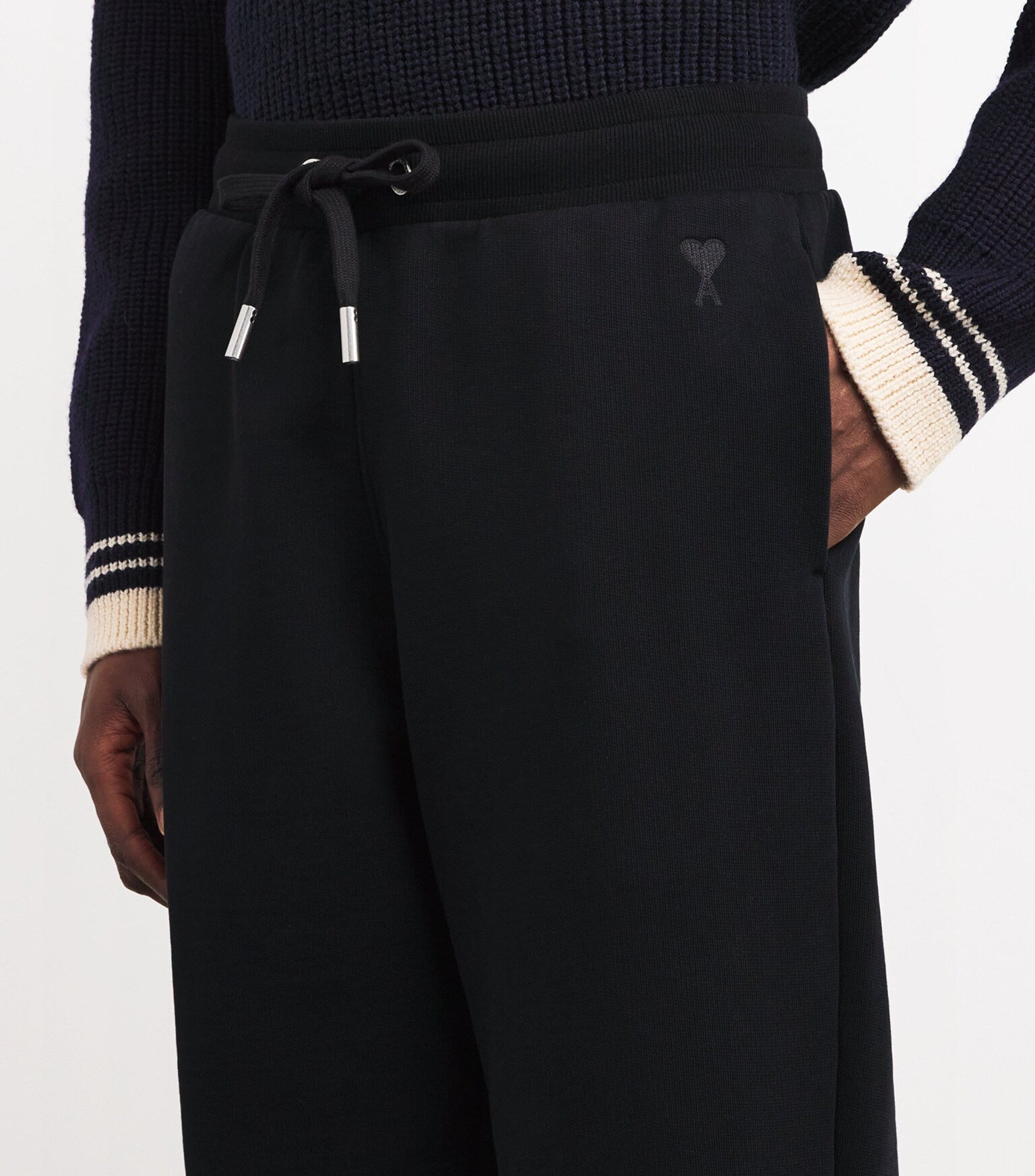 Black sweatpants on a white background