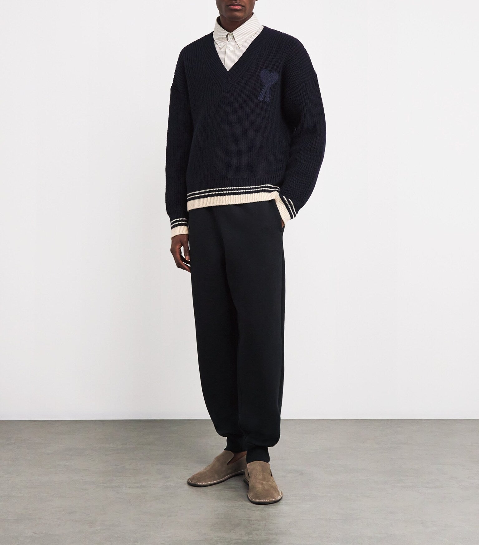 Black sweatpants on a white background