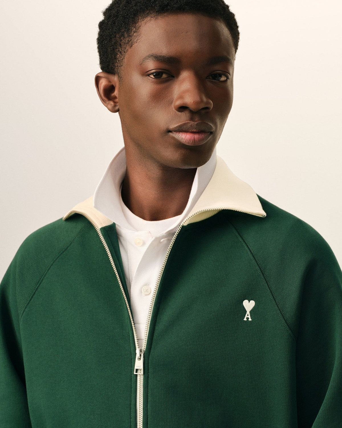 Zipped Cotton Sweatshirt With Ami de Coeur