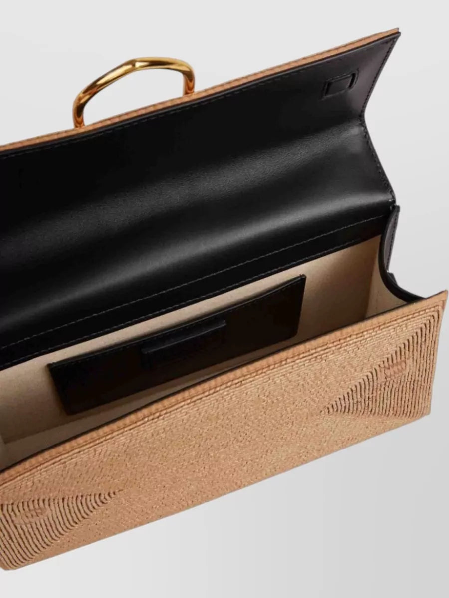 Shoulder bag top handle geometric pattern