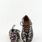 Lace-Up Ballerinas in Leopard Printed Denim