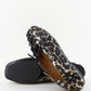 Lace-Up Ballerinas in Leopard Printed Denim