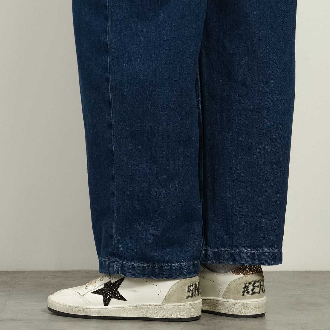 Ball Star Used Leather Sneakers with Glitter Golden Goose
