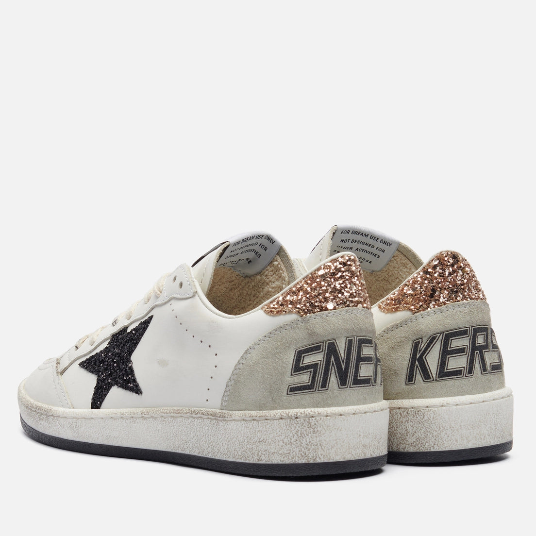 Ball Star Used Leather Sneakers with Glitter Golden Goose