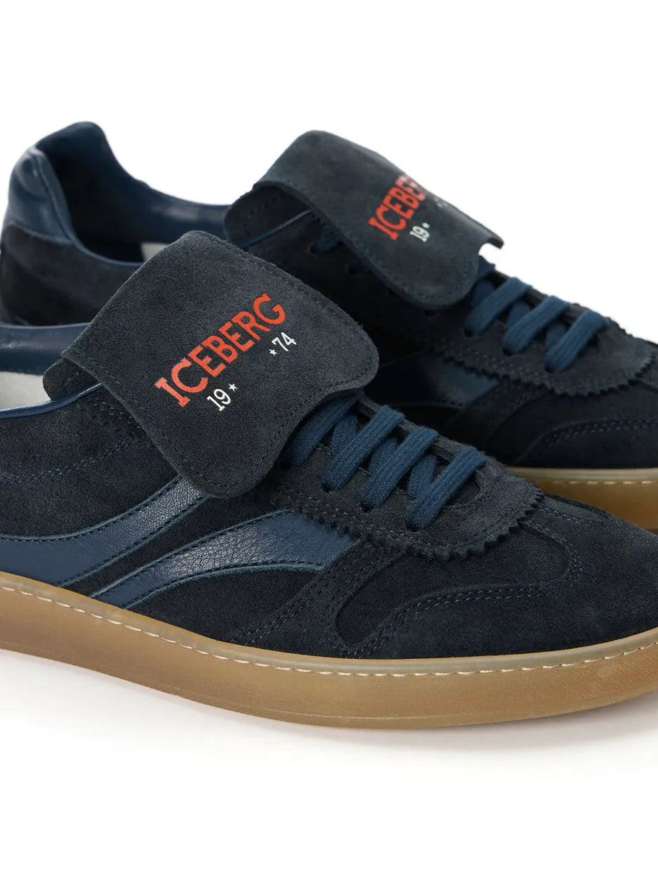 Sneakers ICEBERG Patterned With Contrasting Inserts Blue