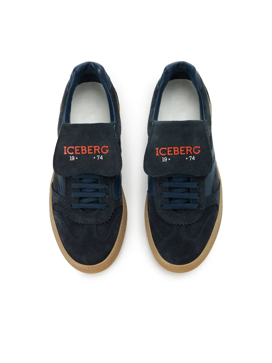 Sneakers ICEBERG Patterned With Contrasting Inserts Blue
