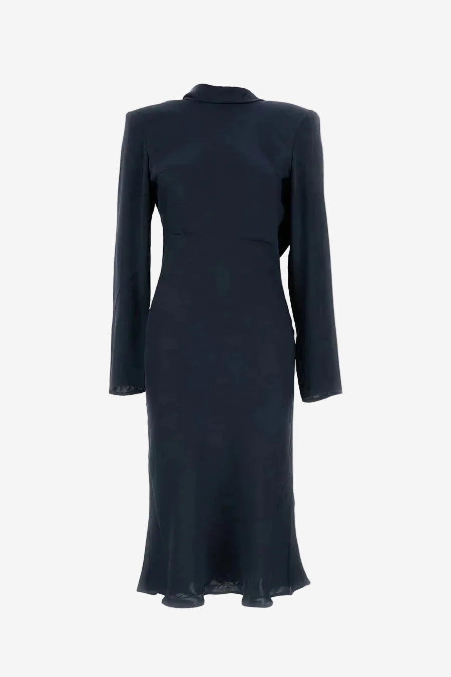 Draped midi dress in satin