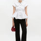 Short Cotton Ruffle Shirt