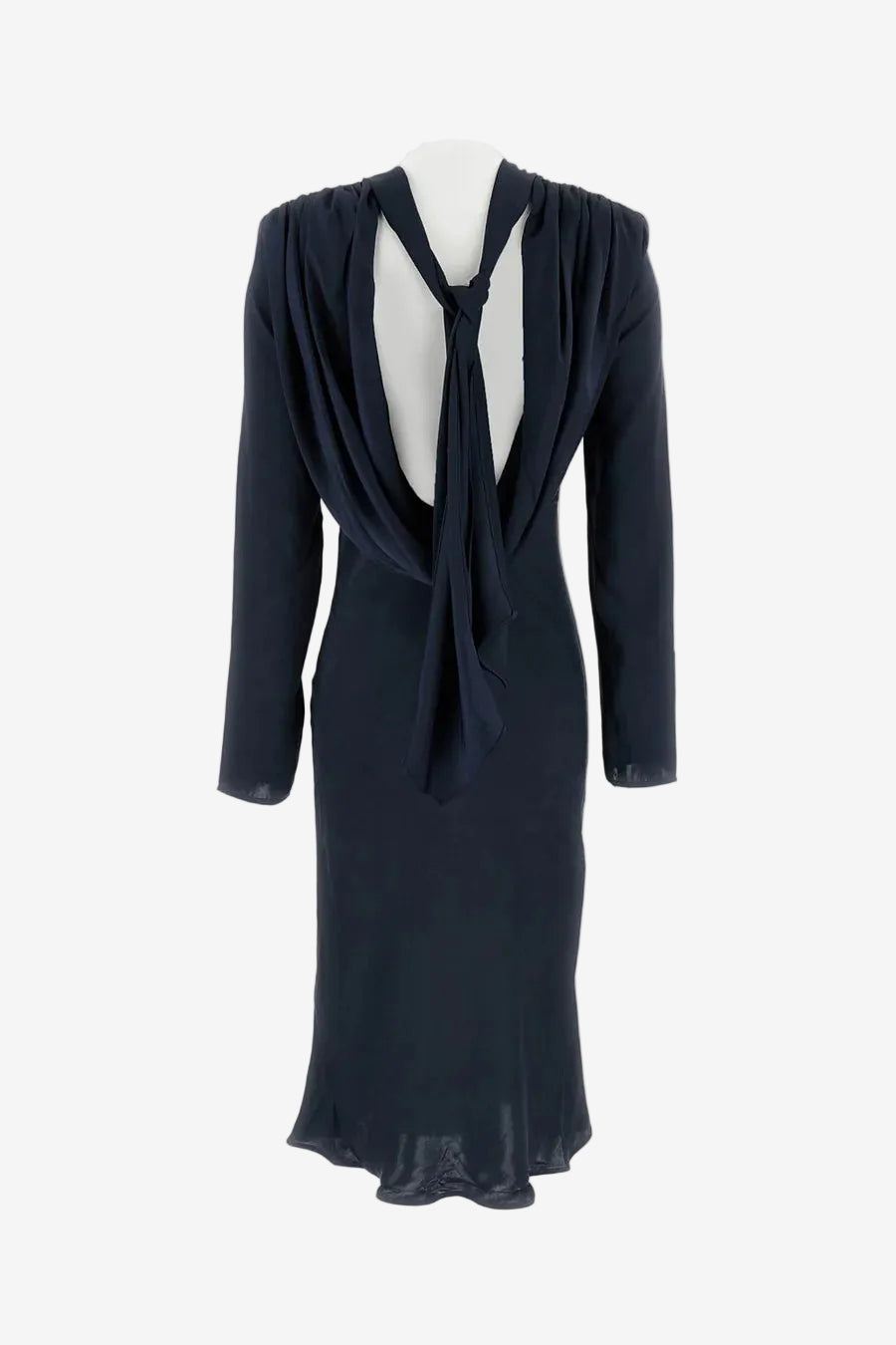 Draped midi dress in satin