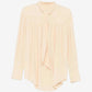 Long Sleeves Blouse With Ascot Collar