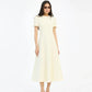 Jacquard Flared Dress Yellow