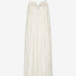 Pleated Midi Strap Dress White
