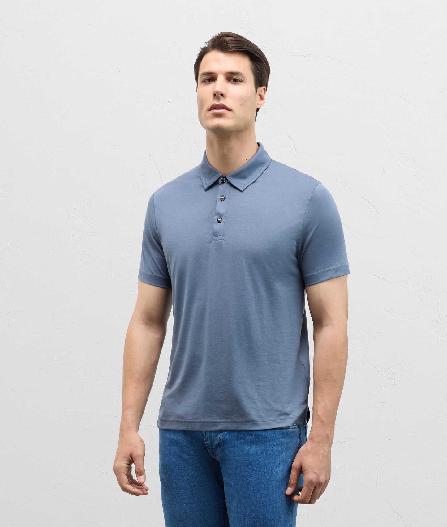 Polo shirt in cotton and lyocell jersey