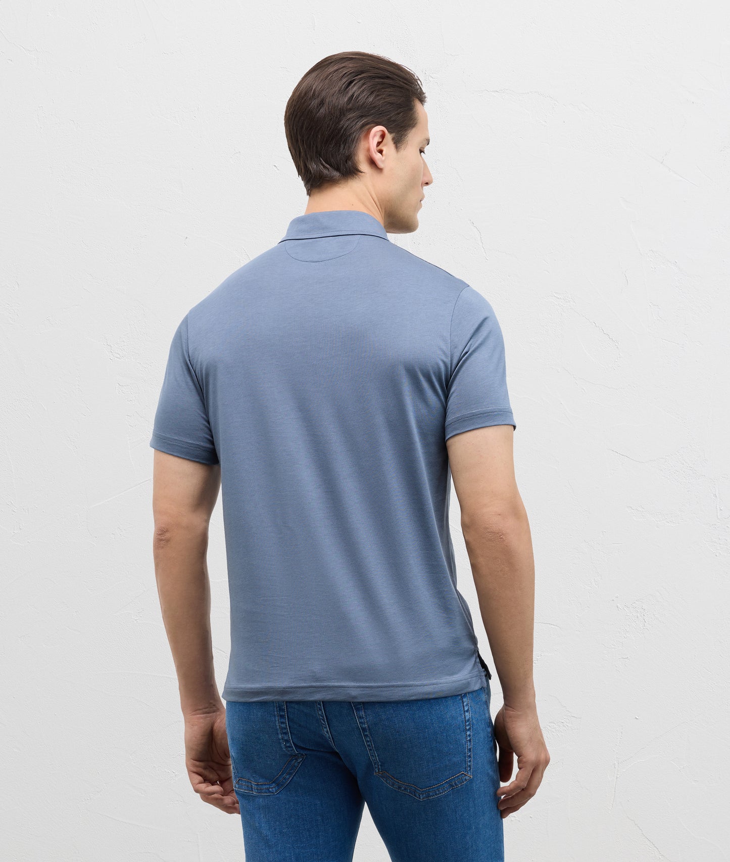 Polo shirt in cotton and lyocell jersey