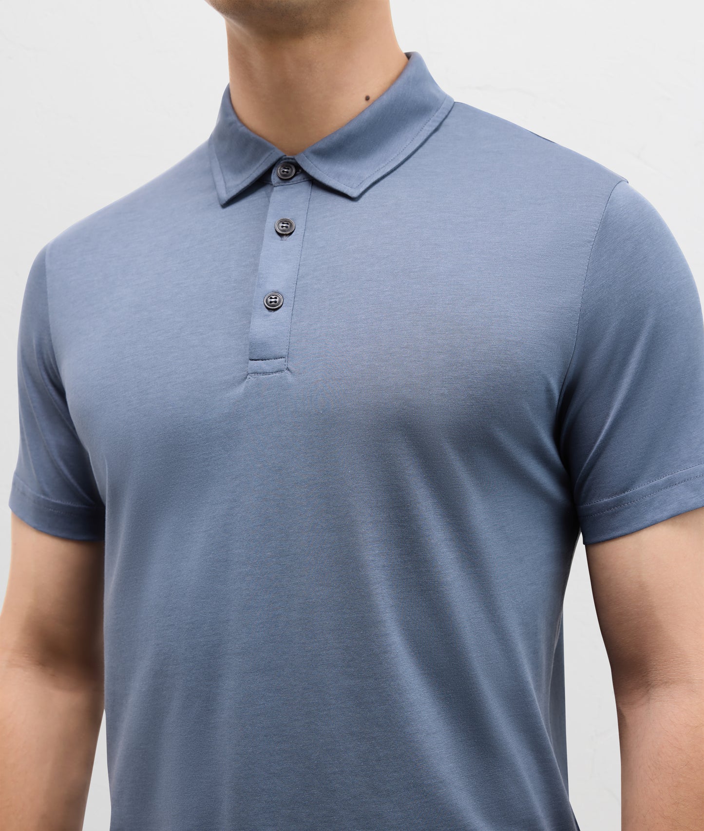 Polo shirt in cotton and lyocell jersey