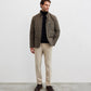ScooterJjacket in polyester with brown stand up collar