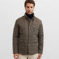 ScooterJjacket in polyester with brown stand up collar