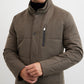 ScooterJjacket in polyester with brown stand up collar
