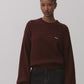 Rotate Cable Crewneck Sweater Burgundy