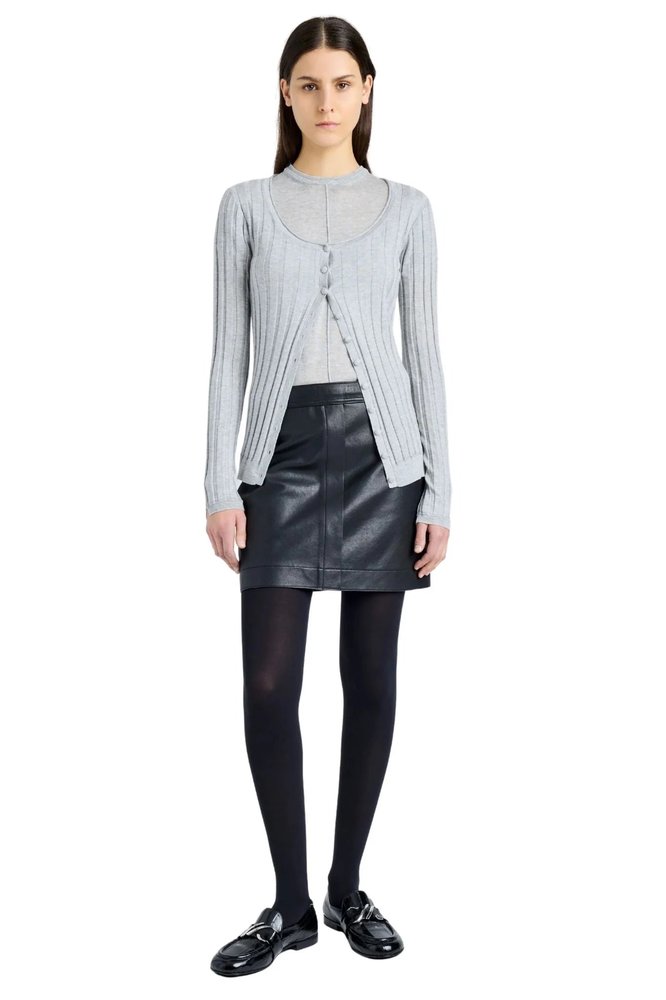 Blaze Skirt in Pebbled Leather