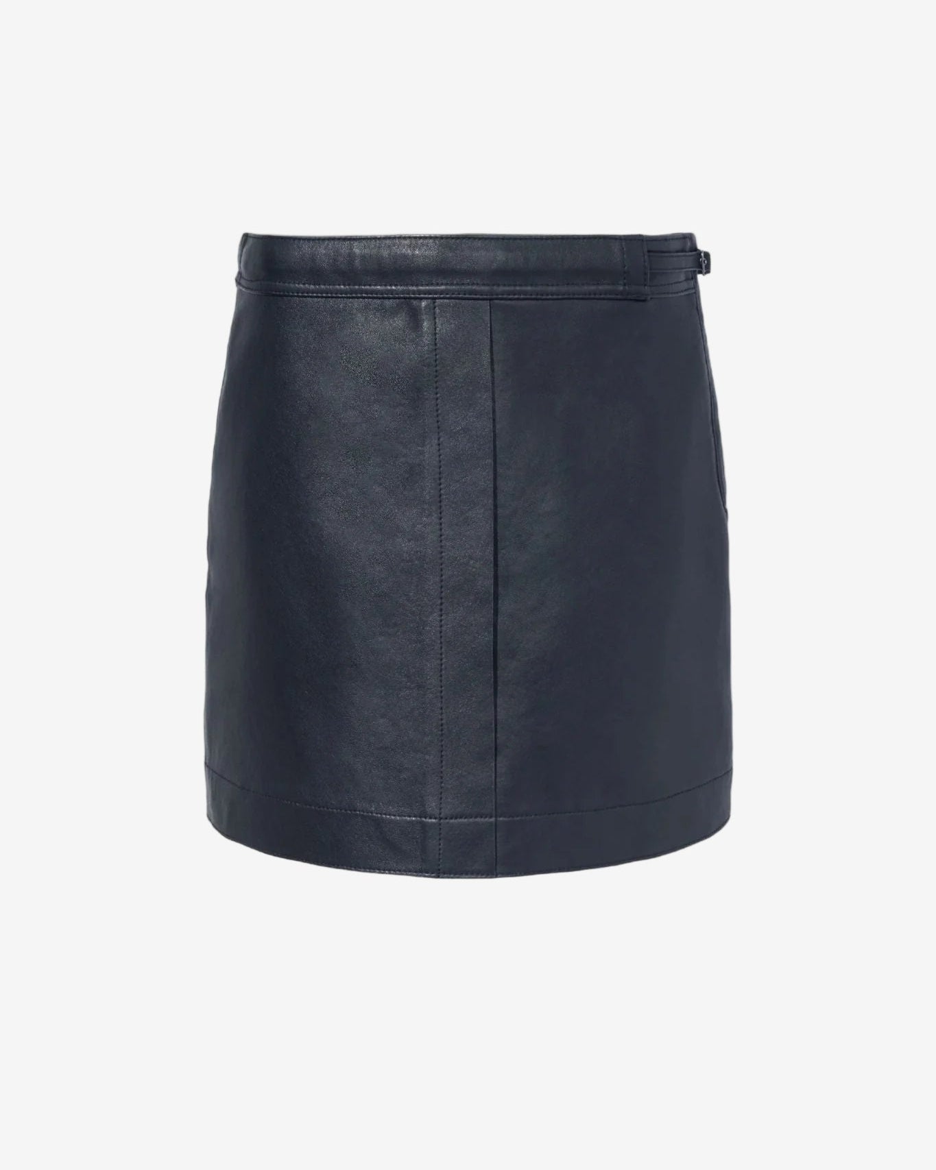 Black leather skirt on a white background
