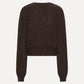 Rotate Cable Crewneck Sweater Brown