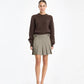 Rotate Cable Crewneck Sweater Brown