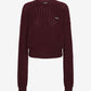 Rotate Cable Crewneck Sweater Burgundy