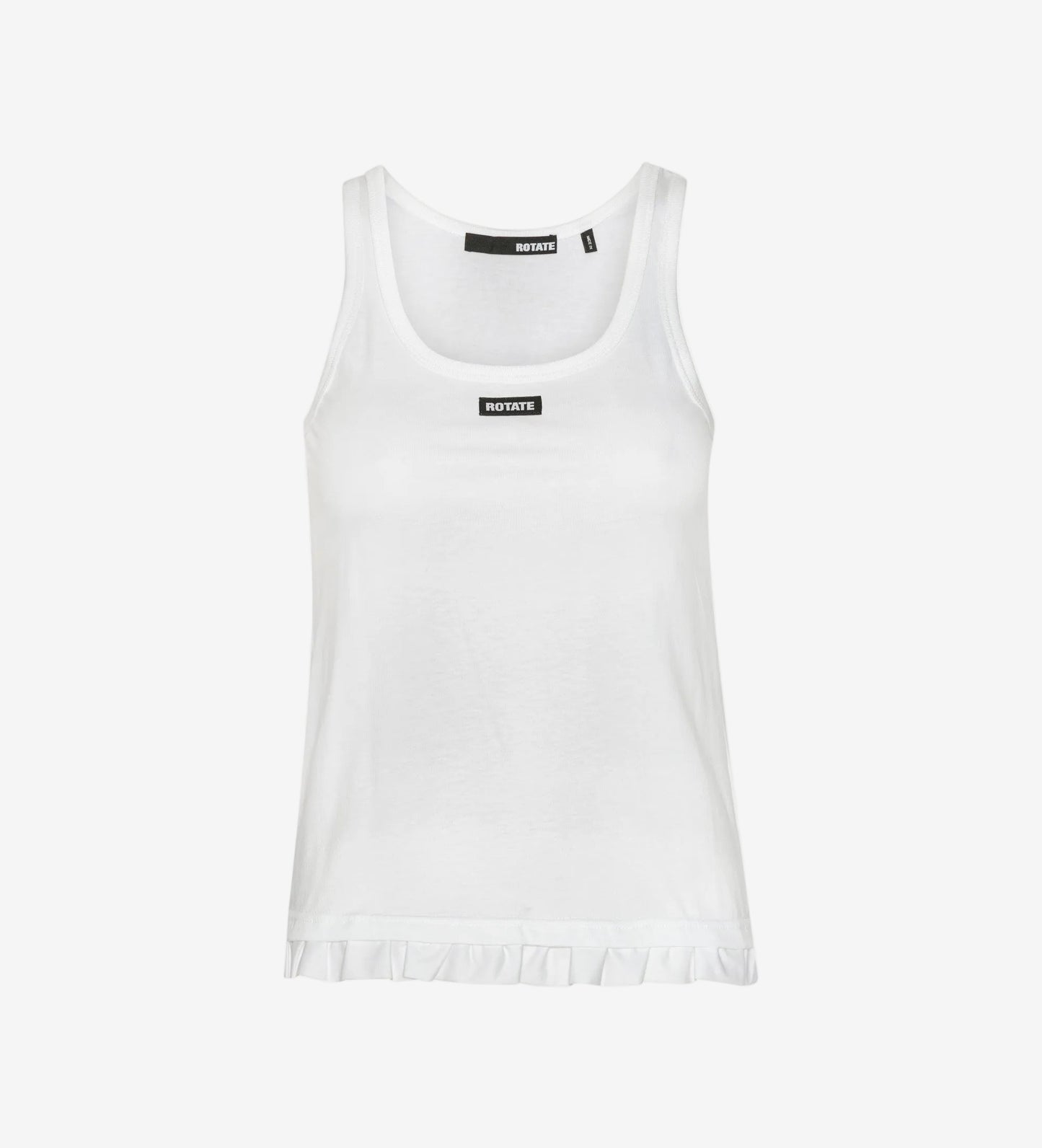Tank Top With Ruffle Hem Bright White