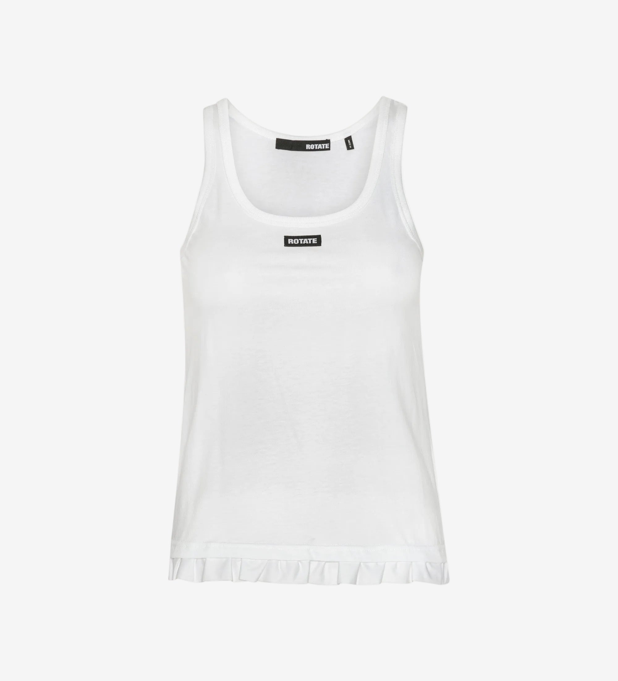 Tank Top With Ruffle Hem Bright White