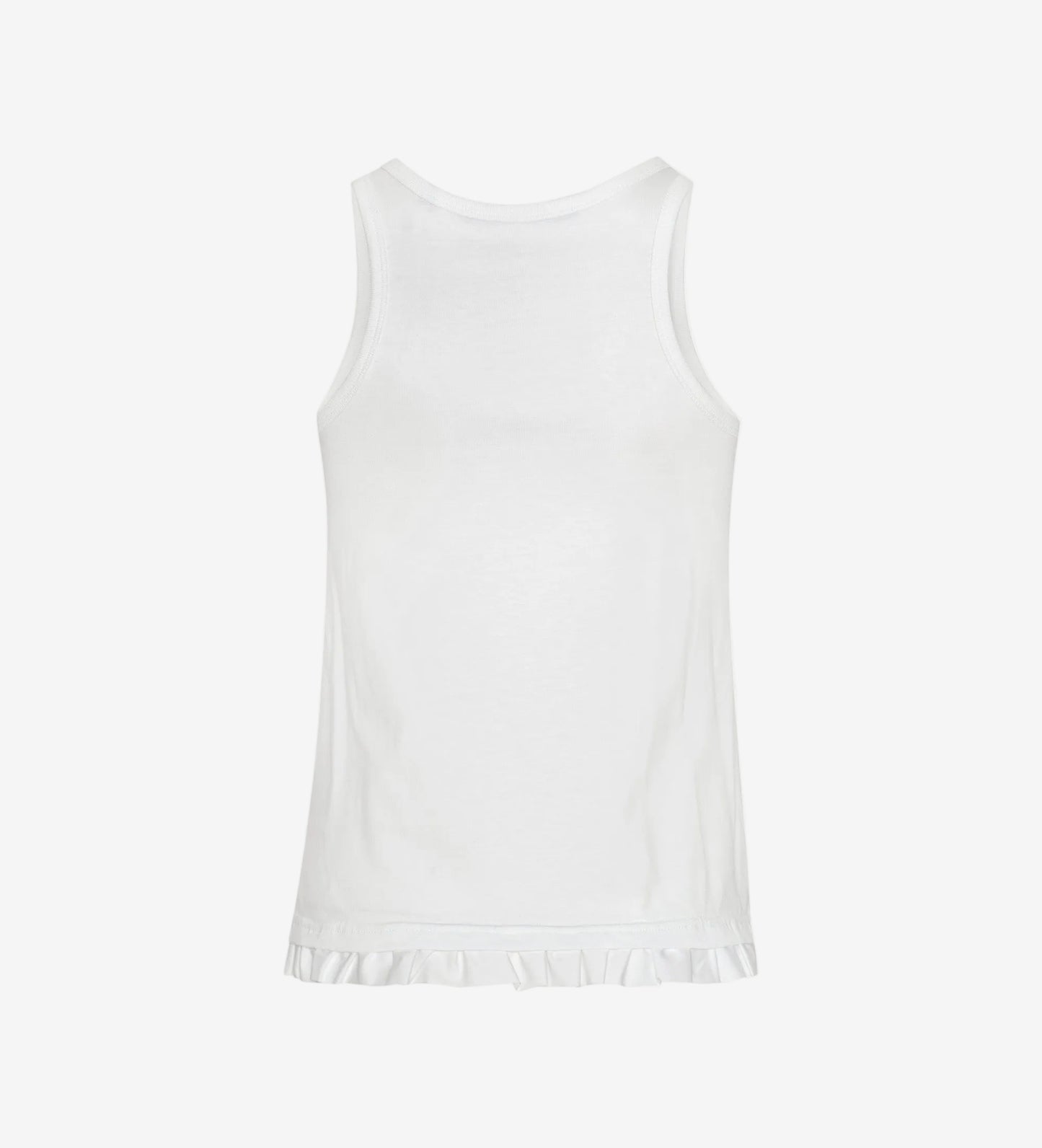 Tank Top With Ruffle Hem Bright White
