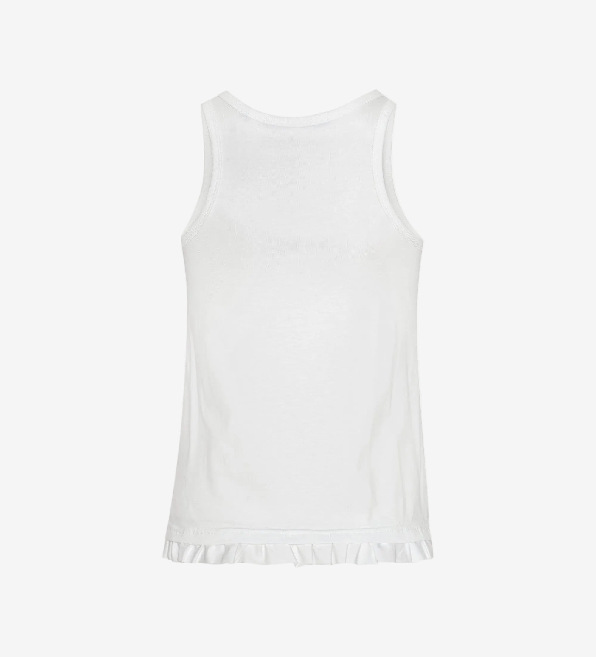 Tank Top With Ruffle Hem Bright White