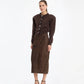 Firm Knit Cardigan Brown