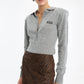 Wool Longleeve Polo Grey