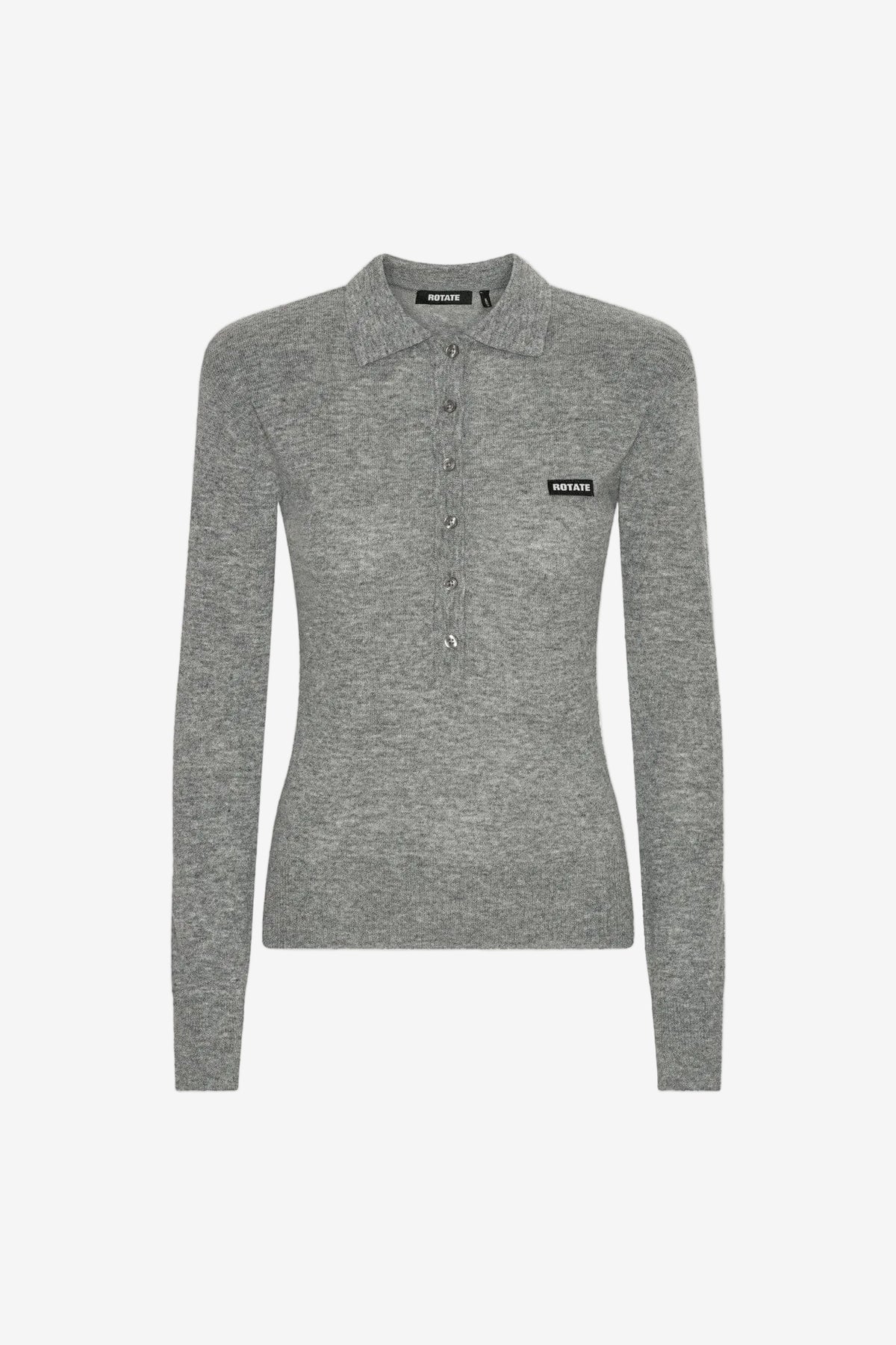 Wool Longleeve Polo Grey