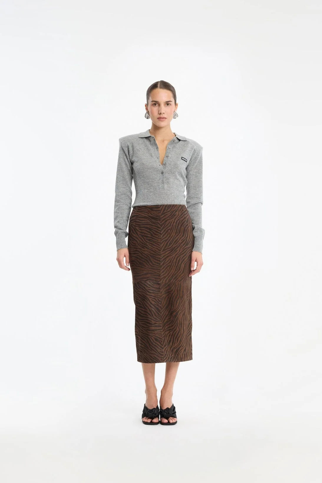 Wool Longleeve Polo Grey