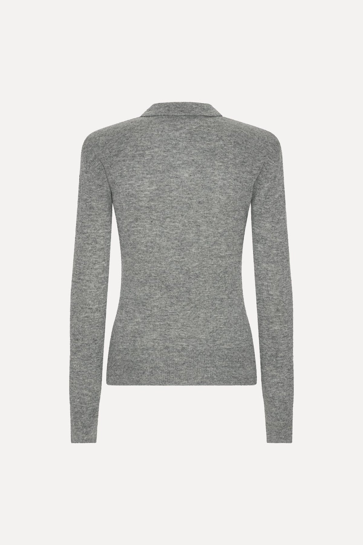 Wool Longleeve Polo Grey