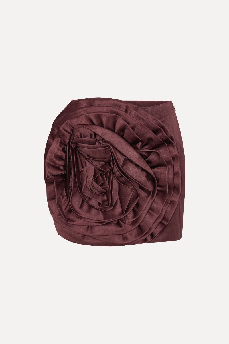 Satin Big Flower Skirt
