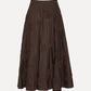 Flower Maxi Skirt Dark Brown