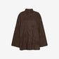 Flower Oversized Shirt Dark Brown
