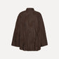 Flower Oversized Shirt Dark Brown