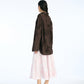 Flower Oversized Shirt Dark Brown