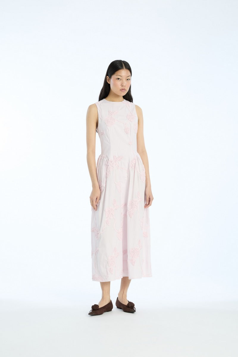Flower Midi Dress Light Pink