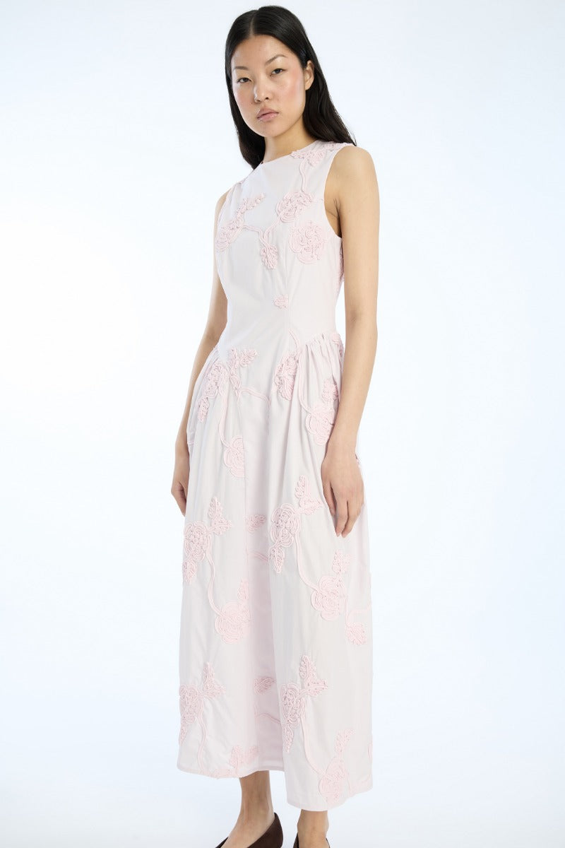 Flower Midi Dress Light Pink