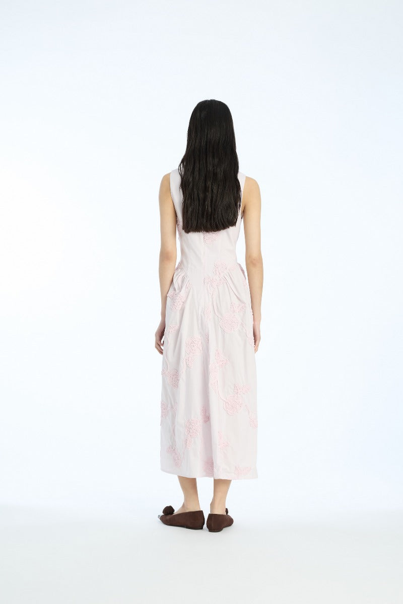 Flower Midi Dress Light Pink