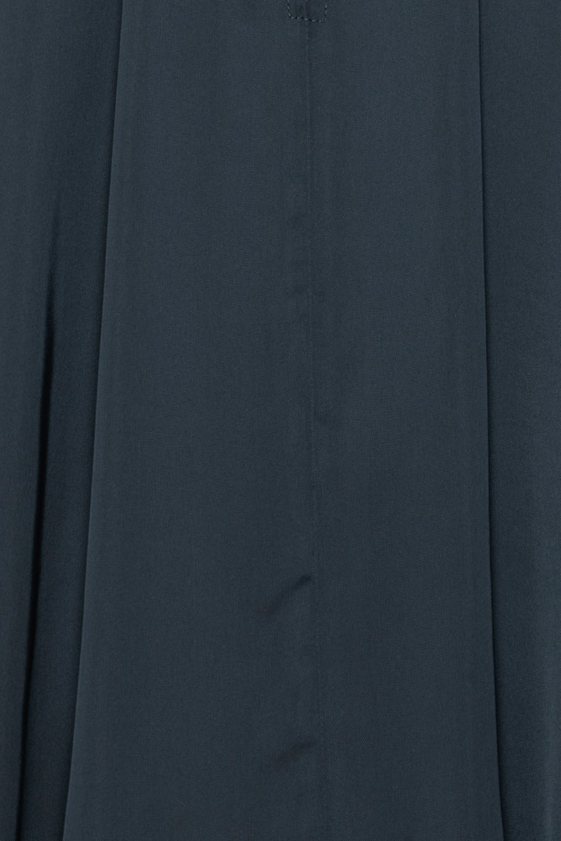 Satin Bow Shirt Dark Blue